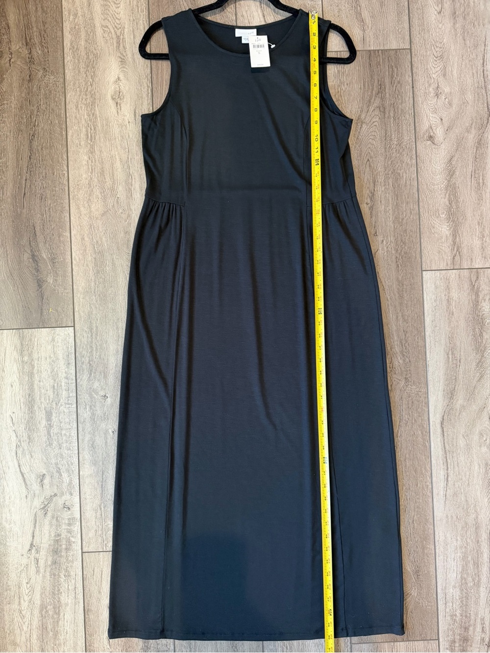 🆕 J. Jill Sleeveless Classic Comfy Scoop Neck Drop Waist Black Maxi Dress (S) - Picture 5 of 10